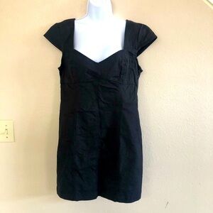 Urban Outfitters Linen Blend Sweetheart Neck Cap Sleeve Cutout Back Dress Sz L
